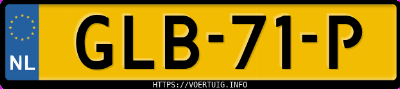 Kenteken afbeelding van GLB71P, grijze Volkswagen ID.7 Tourer Pro S