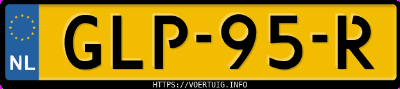 Kenteken afbeelding van GLP95R, blauwe Volkswagen ID.7 Tourer Pro S