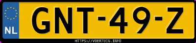 Kenteken afbeelding van GNT49Z, zwarte Volkswagen Polo Gti