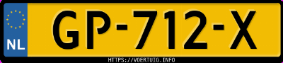 Kenteken afbeelding van GP712X, blauwe Volkswagen California T5 Tdi Bluemotion