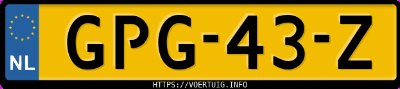 Kenteken afbeelding van GPG43Z, grijze Volkswagen ID.7 Pro S