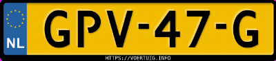 Kenteken afbeelding van GPV47G, zwarte Volkswagen Golf 8 1.5e Tsi Evo 1.5 Etsi