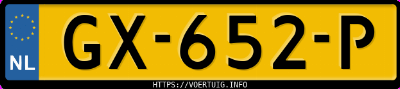 Kenteken afbeelding van GX652P, witte Volkswagen Lt 35a Sdi Verh. Dak