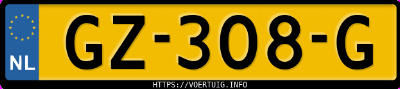 Kenteken afbeelding van GZ308G, grijze Volkswagen Polo