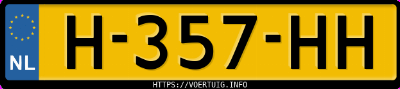 Kenteken afbeelding van H357HH, rode Volkswagen Golf 7 Variant 1.0tsi
