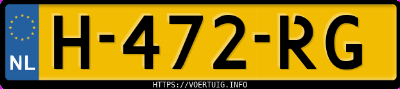 Kenteken afbeelding van H472RG, zwarte Volkswagen Passat V 1.5tsi