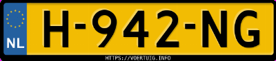 Kenteken afbeelding van H942NG, zwarte Volkswagen Golf 7 Variant 1.5tsi