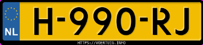 Kenteken afbeelding van H990RJ, zwarte Volkswagen Passat V 1.5tsi