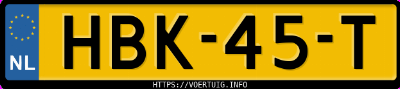 Kenteken afbeelding van HBK45T, zwarte Volkswagen ID.4 Pro 150 Kw