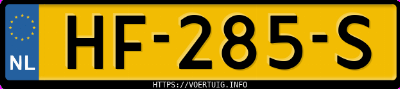 Kenteken afbeelding van HF285S, zwarte Volkswagen Golf Vii 1.2tsi 5