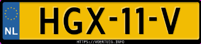 Kenteken afbeelding van HGX11V, blauwe Volkswagen Golf 1.5 Etsi