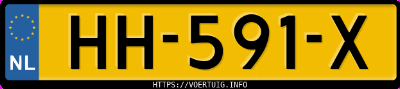 Kenteken afbeelding van HH591X, witte Volkswagen Transporter