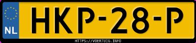 Kenteken afbeelding van HKP28P, blauwe Volkswagen T-ROC 1.5tsi