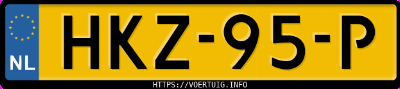 Kenteken afbeelding van HKZ95P, zwarte Volkswagen T-ROC 1.0tsi