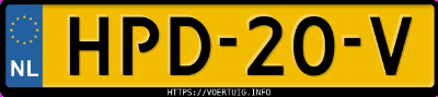 Kenteken afbeelding van HPD20V, witte Volkswagen ID.3 Pure 125 Kw Limited Edition