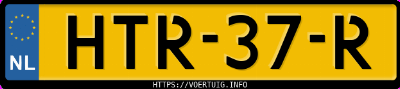 Kenteken afbeelding van HTR37R, witte Volkswagen Passat V Gte