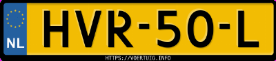 Kenteken afbeelding van HVR50L, grijze Volkswagen Caddy Life