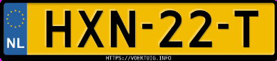 Kenteken afbeelding van HXN22T, blauwe Volkswagen T-ROC