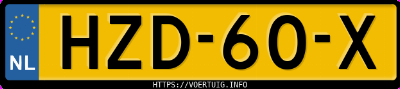 Kenteken afbeelding van HZD60X, blauwe Volkswagen ID.7 Pro