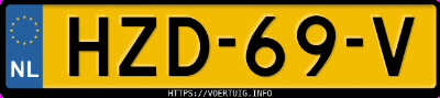 Kenteken afbeelding van HZD69V, zwarte Volkswagen Tiguan