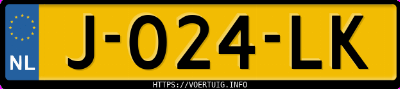 Kenteken afbeelding van J024LK, grijze Volkswagen Transporter Tdi 128 Kw 1.0 Aut