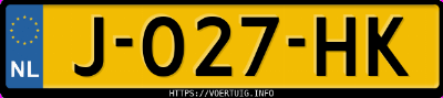 Kenteken afbeelding van J027HK, zwarte Volkswagen Golf