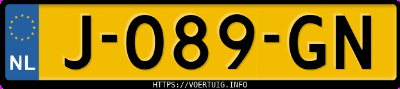 Kenteken afbeelding van J089GN, rode Volkswagen Transporter