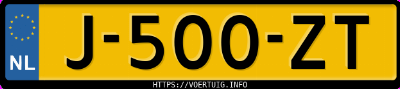 Kenteken afbeelding van J500ZT, zwarte Volkswagen Golf