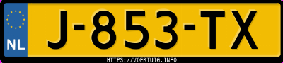Kenteken afbeelding van J853TX, zwarte Volkswagen Tiguan A.1.5 Tsi 1.5
