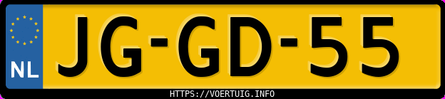 Kenteken afbeelding van JGGD55, zwarte Volkswagen Golf Cabr. 55 Kw E2