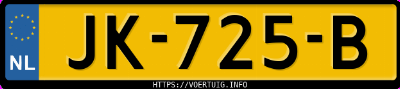 Kenteken afbeelding van JK725B, grijze Volkswagen Polo