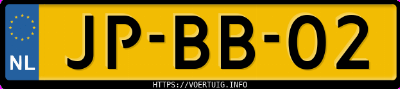 Kenteken afbeelding van JPBB02, paarse Volkswagen Golf Cabr. 55 Kw E2