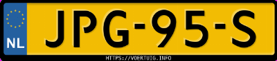 Kenteken afbeelding van JPG95S, witte Volkswagen Golf Vii Gte