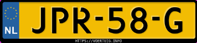 Kenteken afbeelding van JPR58G, grijze Volkswagen Golf 1.5 Etsi