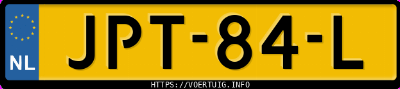 Kenteken afbeelding van JPT84L, grijze Volkswagen ID.7 Tourer Pro S
