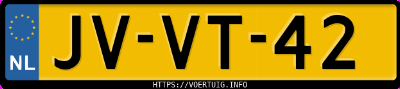 Kenteken afbeelding van JVVT42, groene Volkswagen Golf Gl 66 Kw E2