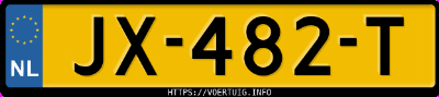 Kenteken afbeelding van JX482T, zwarte Volkswagen Golf