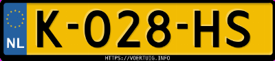 Kenteken afbeelding van K028HS, gele Volkswagen ID.4 Pro 150 Kw
