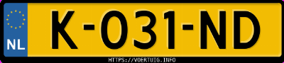 Kenteken afbeelding van K031ND, zwarte Volkswagen Polo 1.0 Mpi