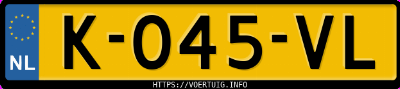Kenteken afbeelding van K045VL, grijze Volkswagen Golf Gte 8 Ehybrid 1.4