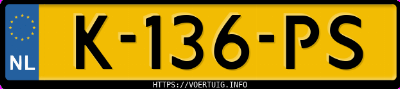 Kenteken afbeelding van K136PS, zwarte Volkswagen Sharan