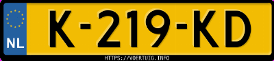Kenteken afbeelding van K219KD, witte Volkswagen T-ROC 1.0tsi