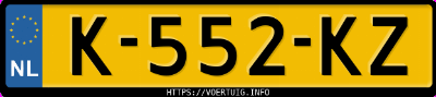Kenteken afbeelding van K552KZ, blauwe Volkswagen ID.4 Pro 150 Kw