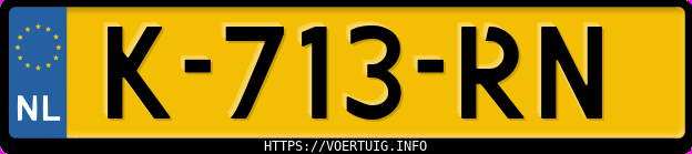 Kenteken afbeelding van K713RN, grijze Volkswagen Touran