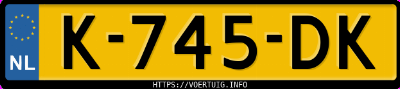 Kenteken afbeelding van K745DK, witte Volkswagen Golf 8 1.5 Tsi Evo