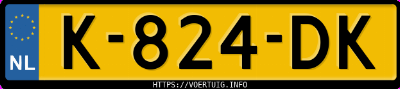 Kenteken afbeelding van K824DK, zwarte Volkswagen Polo 1.0 Tsi