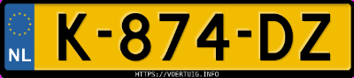 Kenteken afbeelding van K874DZ, witte Volkswagen Passat V Gte