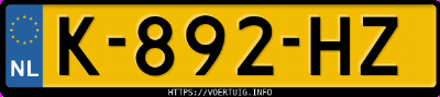 Kenteken afbeelding van K892HZ, blauwe Volkswagen ID.3 Pro 150 Kw