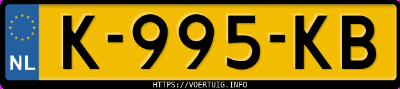 Kenteken afbeelding van K995KB, gele Volkswagen ID.4 Pro 150 Kw