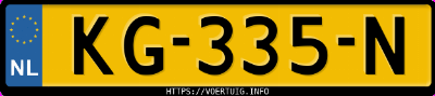 Kenteken afbeelding van KG335N, witte Volkswagen Transporter